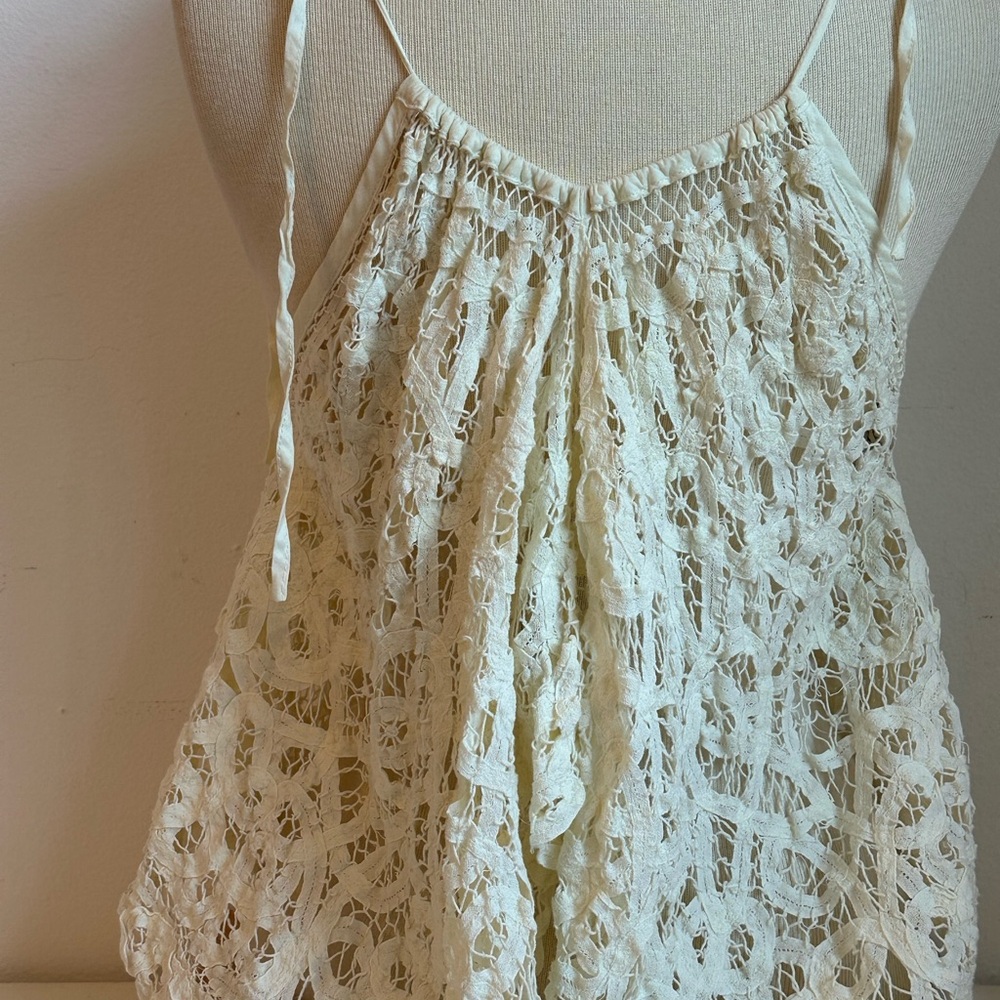 Free People Cream Lace Halter Top - Picture 8 of 13
